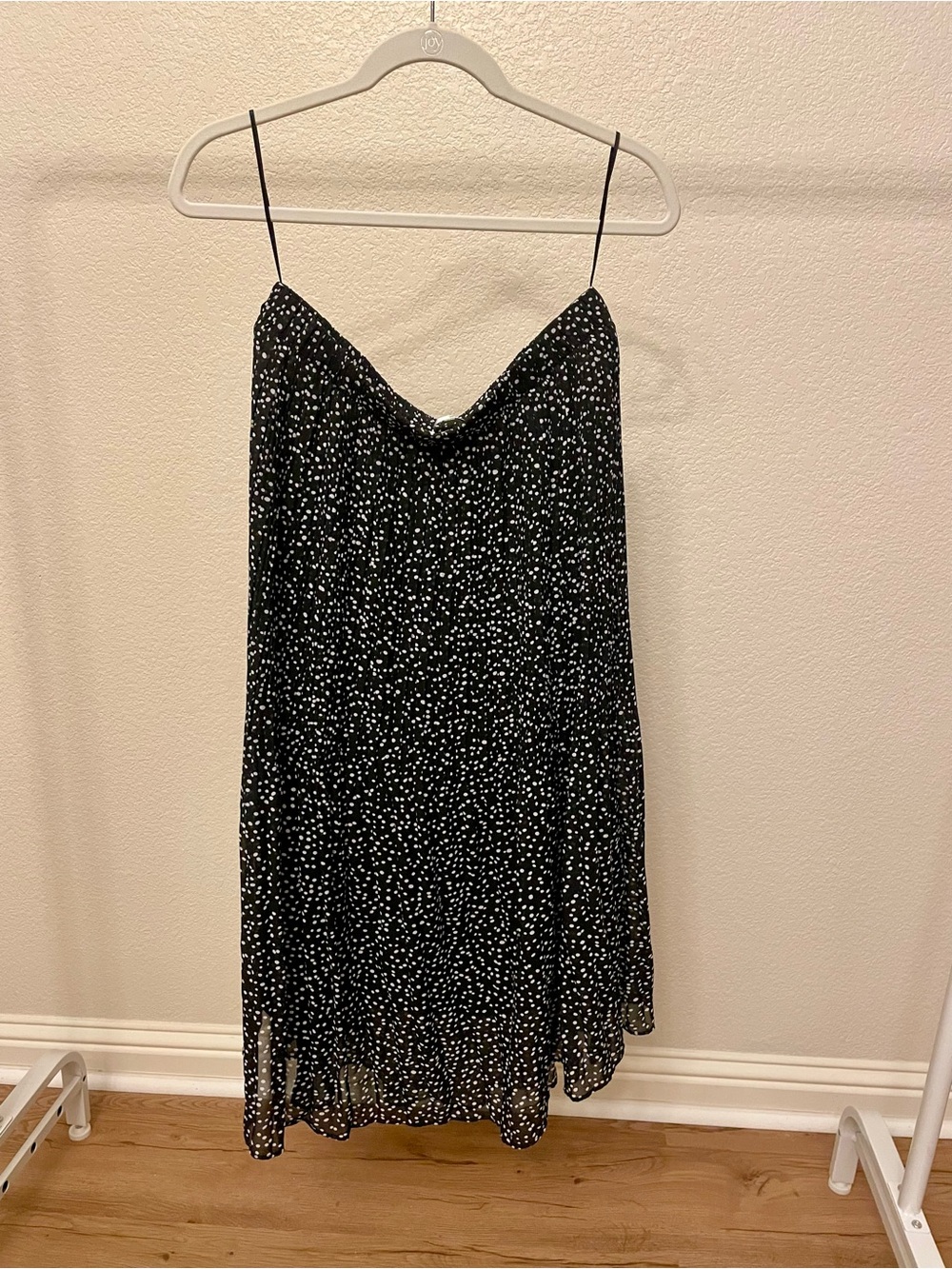WD.NY Black and White Speckled Midi Slip Skirt
